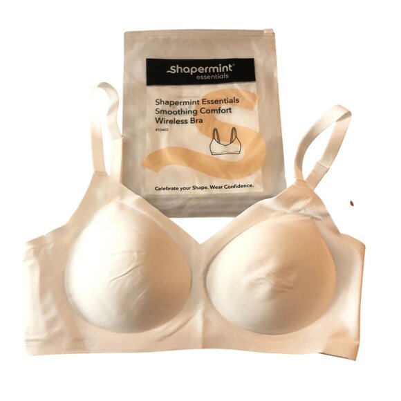 Shapermint Smoothing Comfort Wireless Bra White XL - Picture 1 of 5